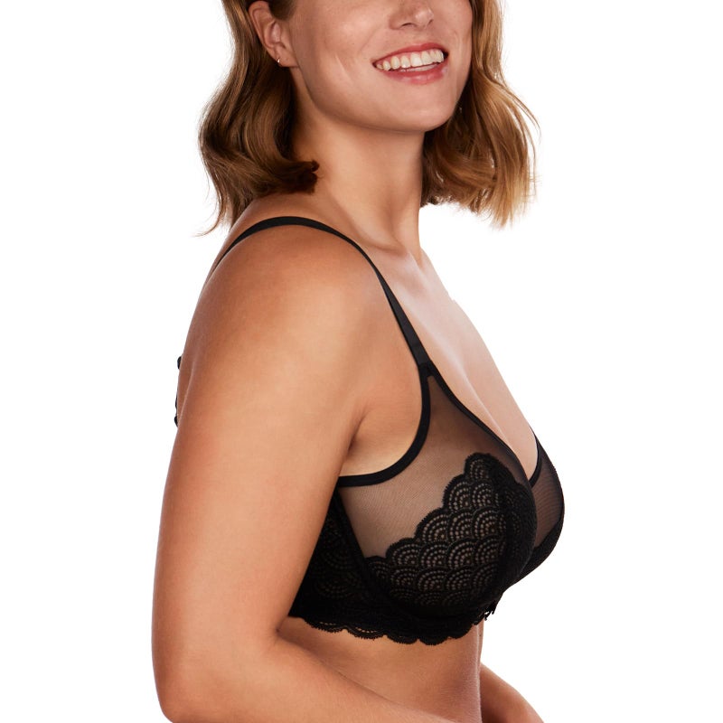 HSIA Minimizer Bras for Women Large Bust Full Coverage Lace Plus Size Bra - Mermaid Scales Black - Image 2